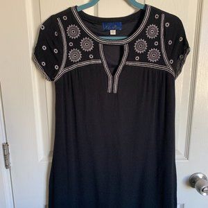 Black Embroidered Detail Dress - Size XS